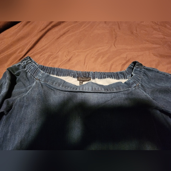 Whbm off shoulder long Jeans Top size xl - Picture 2 of 6